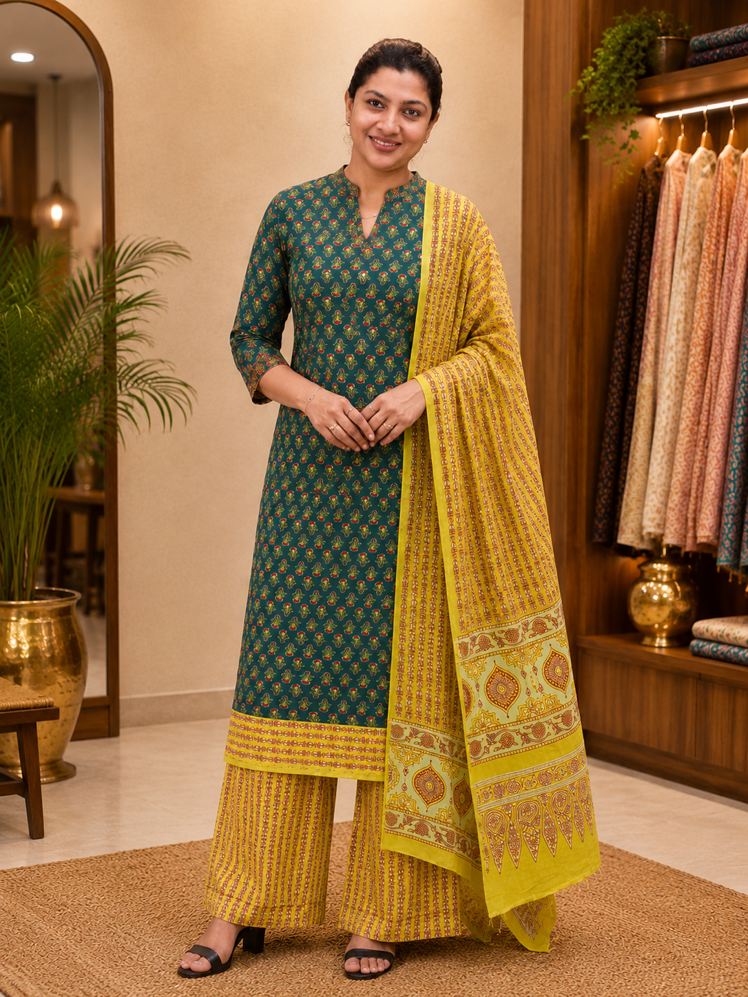 Ajrakh Printed Soft Cotton Salwar Set | MF179