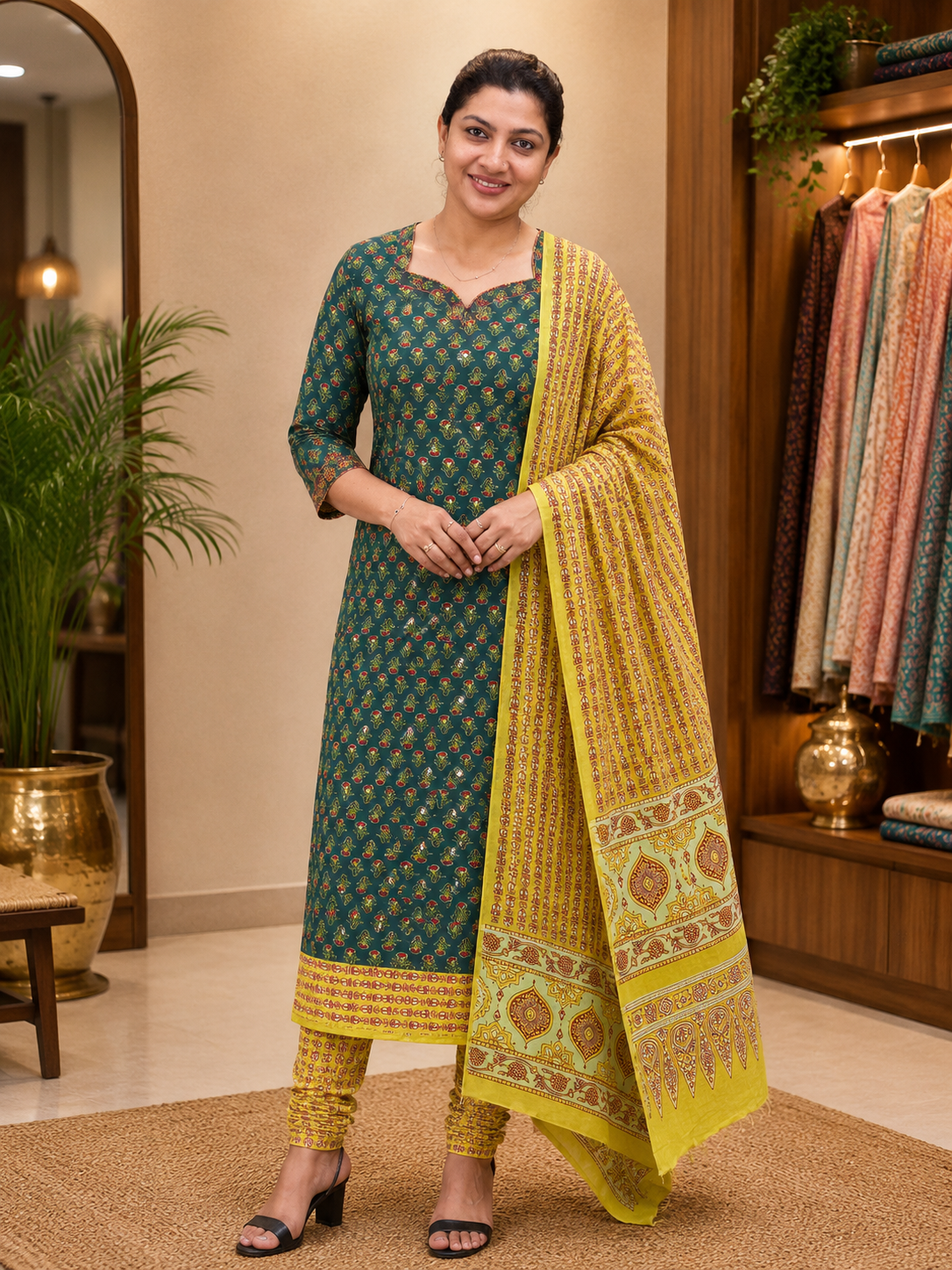 Ajrakh Printed Soft Cotton Salwar Set | MF179