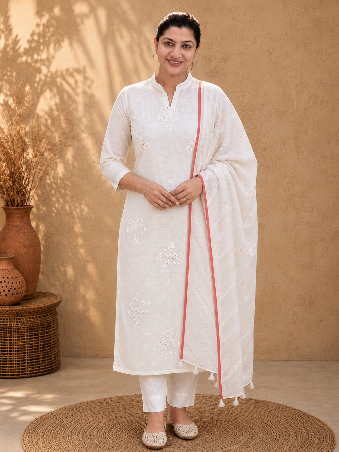 Floral Patterned Embroidery Kota salwar Set | MR448