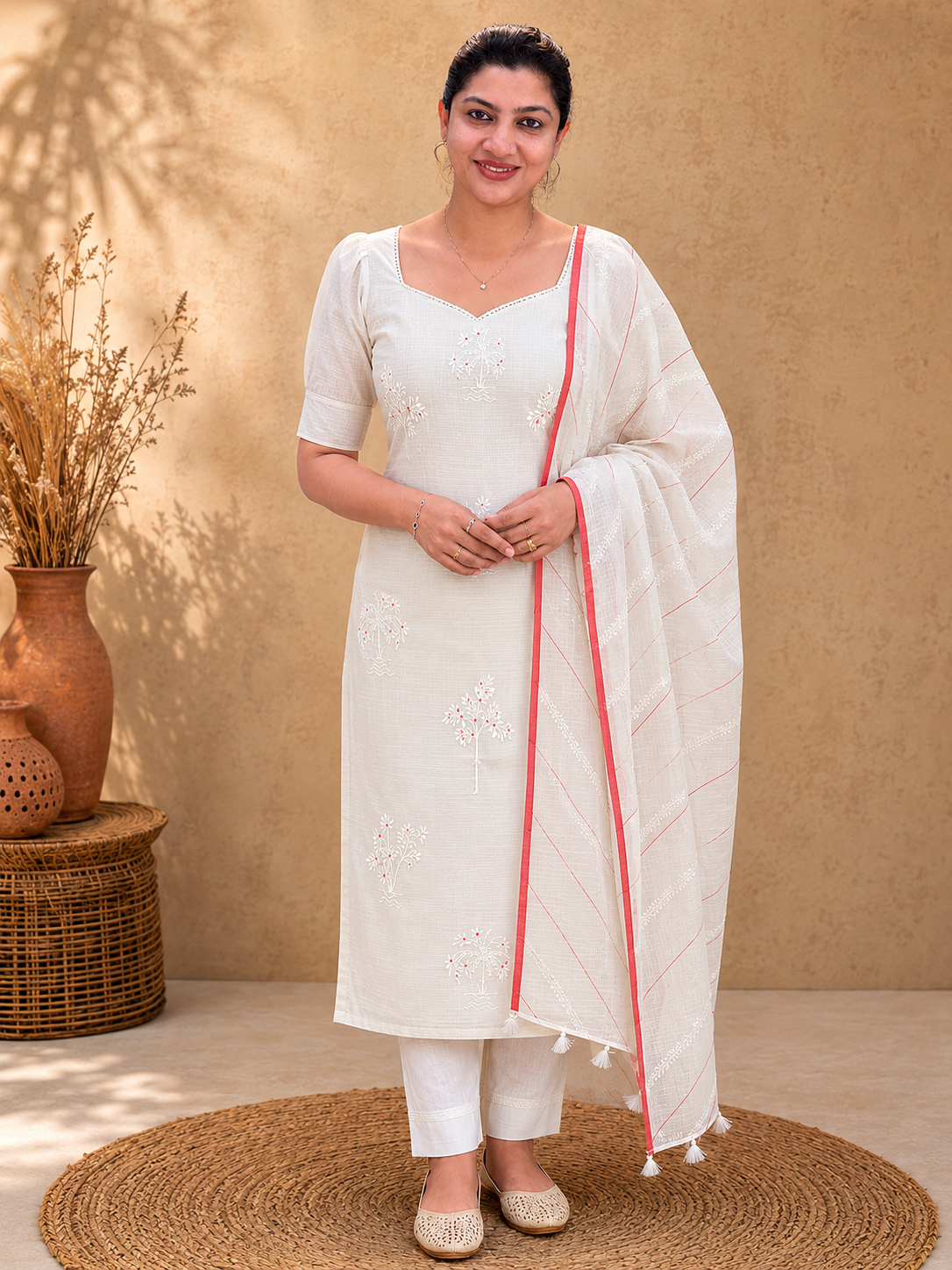 Floral Patterned Embroidery Kota salwar Set | MR448