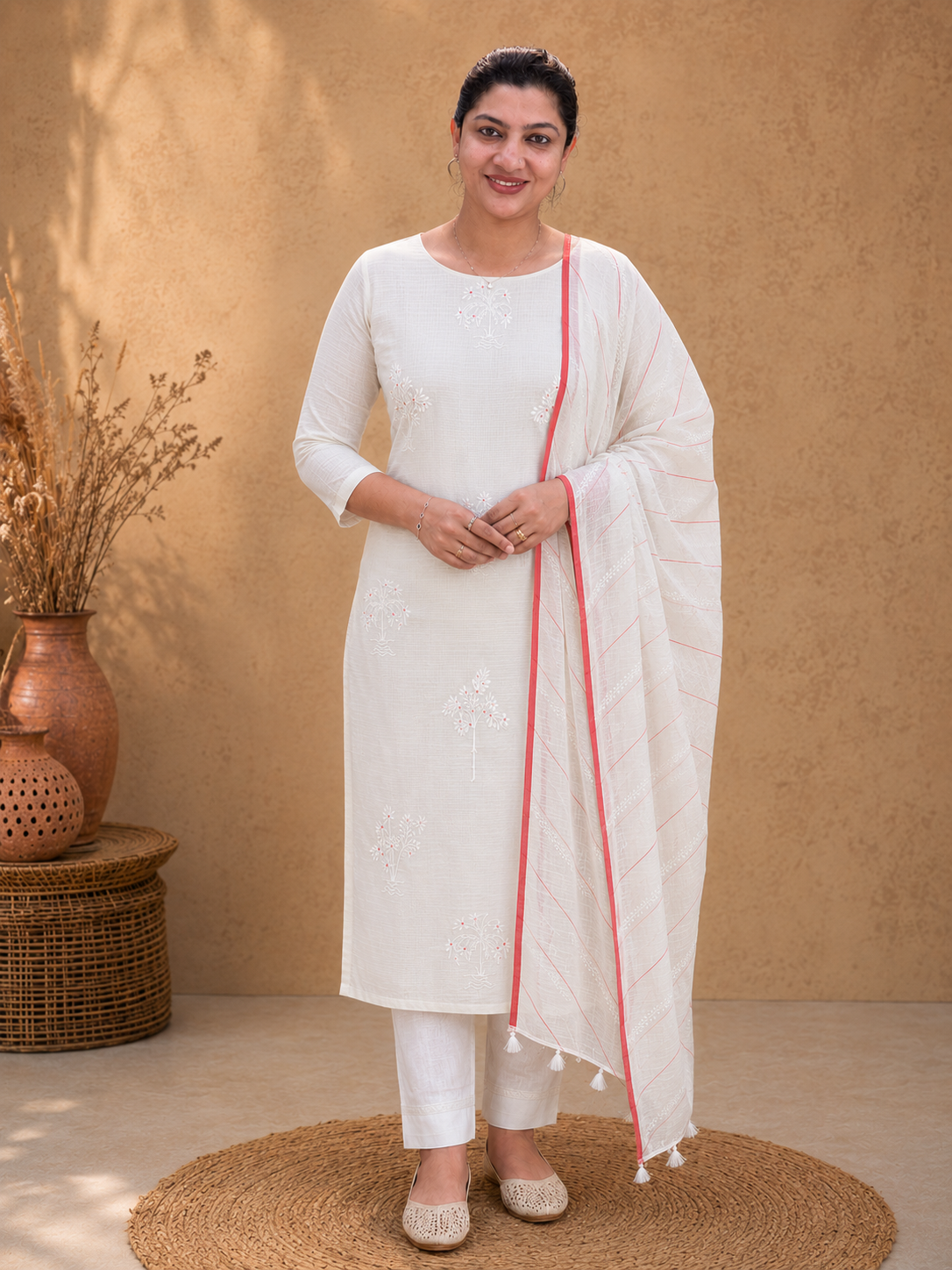 Floral Patterned Embroidery Kota salwar Set | MR448