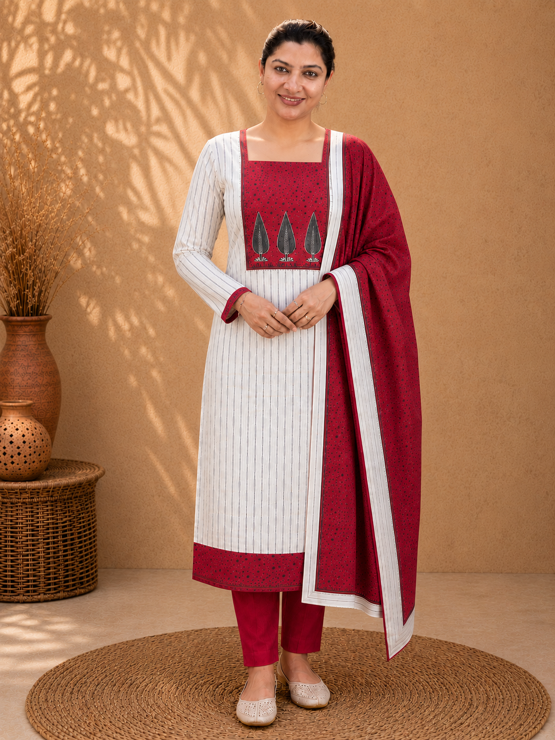 Stripes Weaved Cotton Salwar Set | JSC522