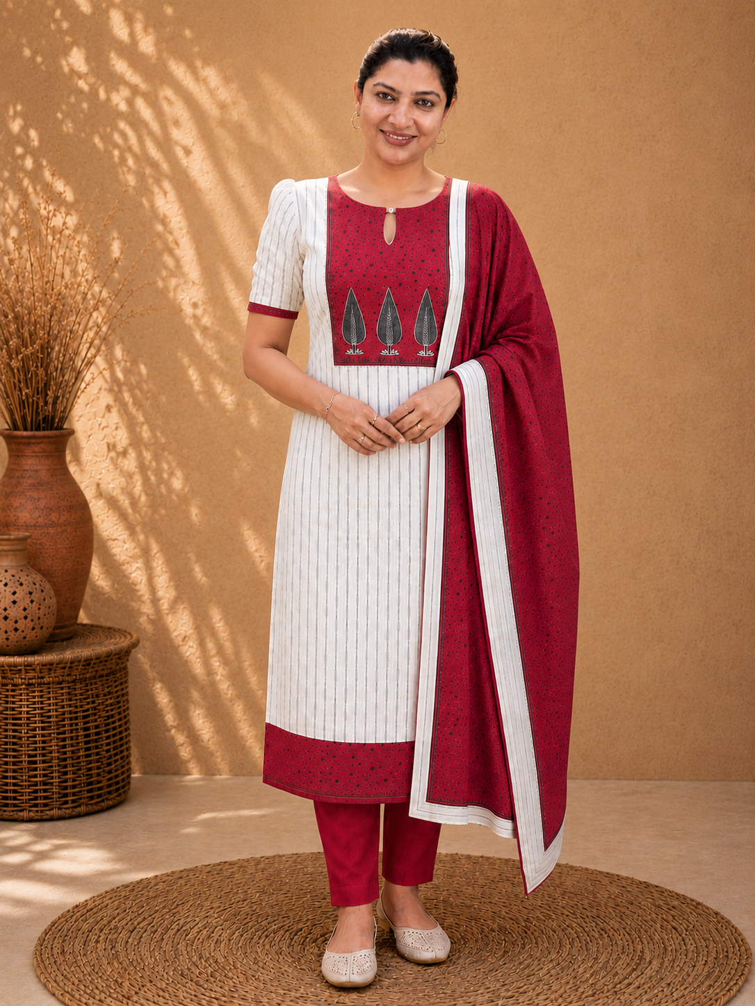 Stripes Weaved Cotton Salwar Set | JSC522