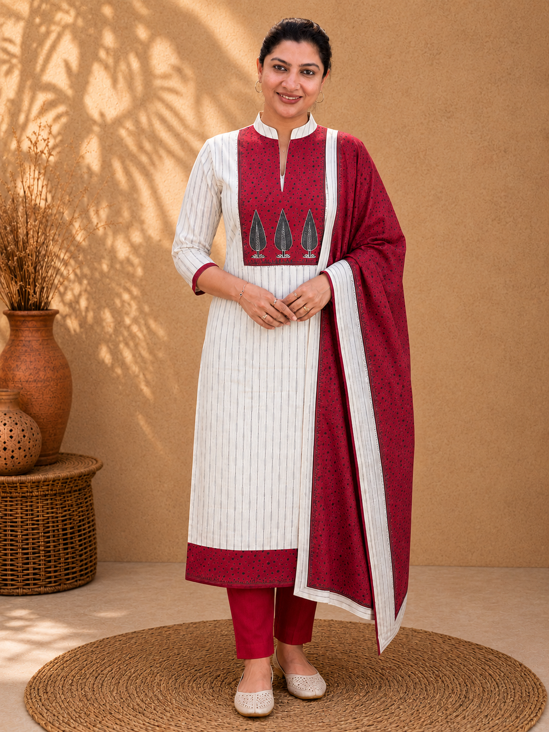 Stripes Weaved Cotton Salwar Set | JSC522
