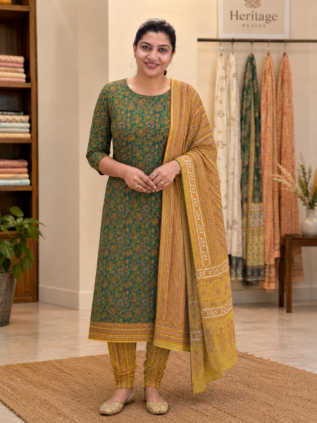 Ajrakh Printed Soft Cotton Salwar Set | MF165