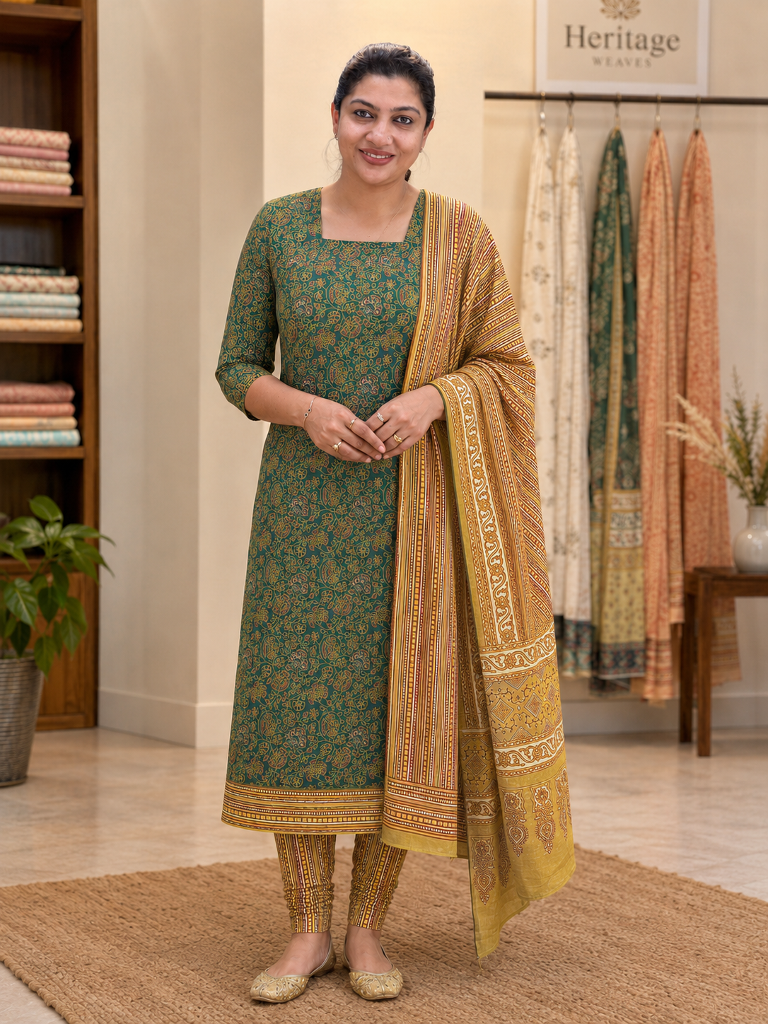 Ajrakh Printed Soft Cotton Salwar Set | MF165