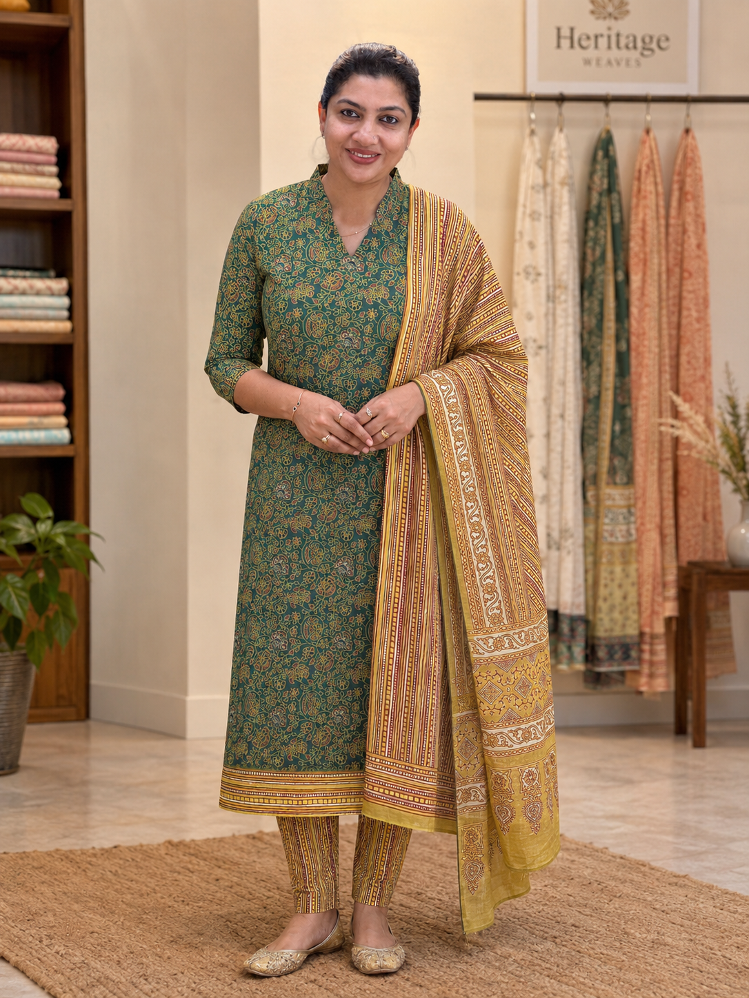 Ajrakh Printed Soft Cotton Salwar Set | MF165