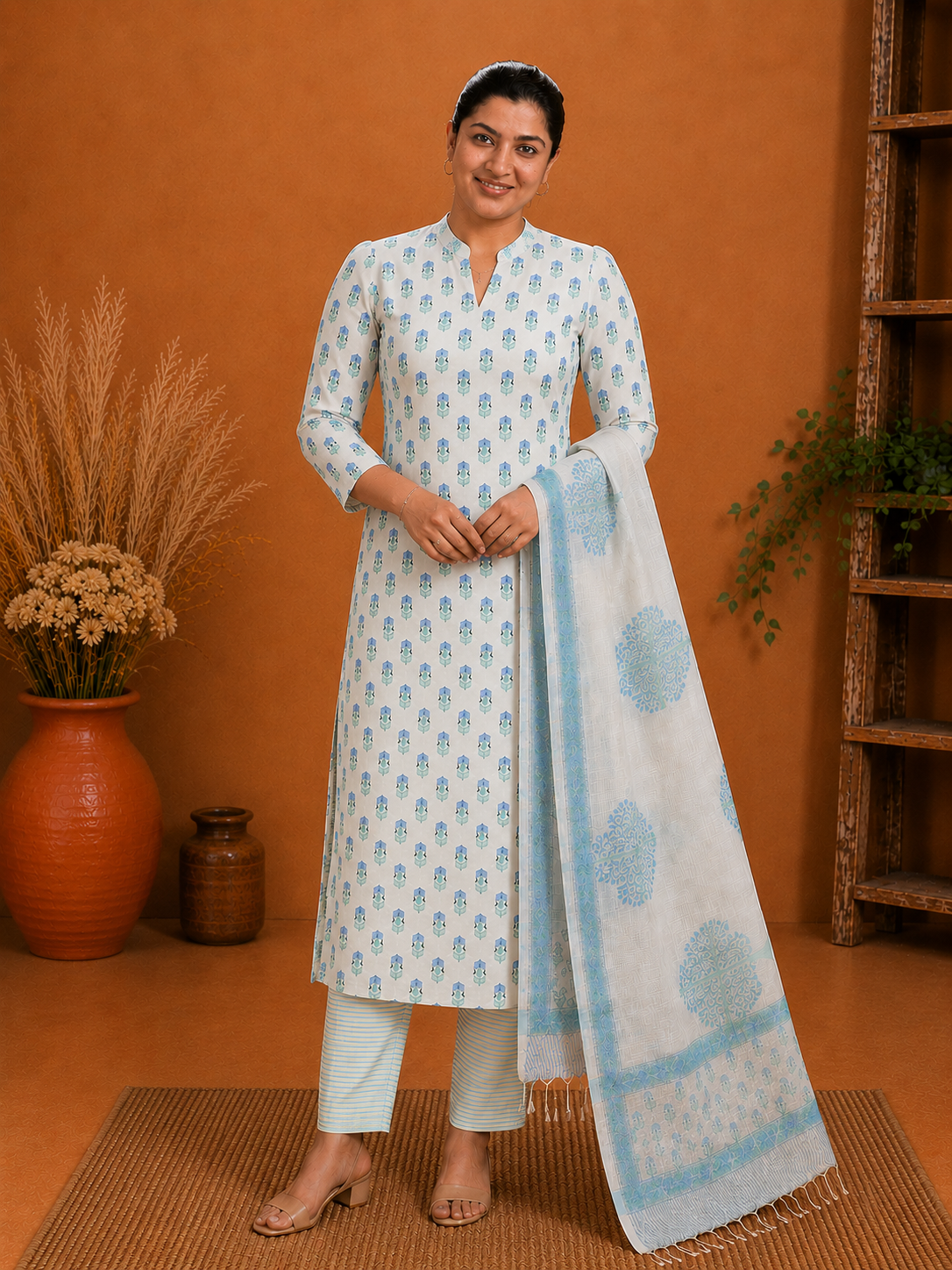 Floral Ptrinted Cotton Salwar Set | MF121
