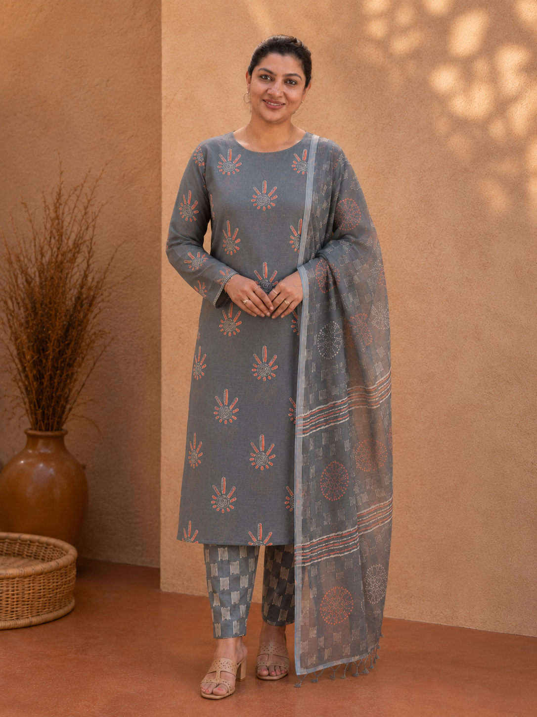 Scattered Floral Printed Salwar Set |JHF111