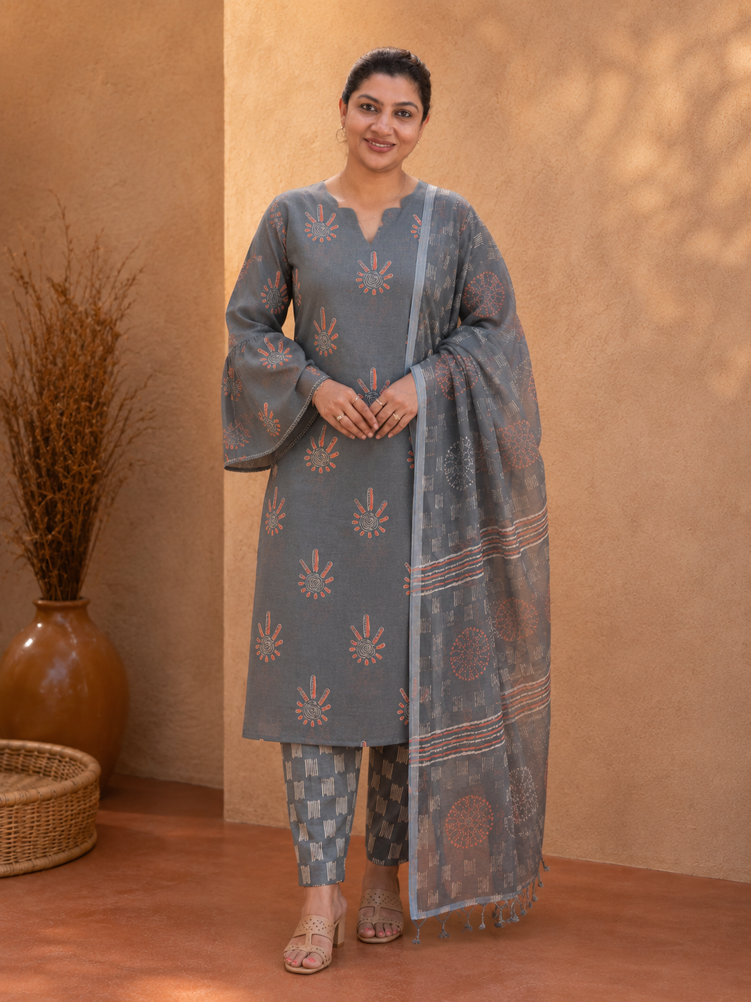 Scattered Floral Printed Salwar Set |JHF111