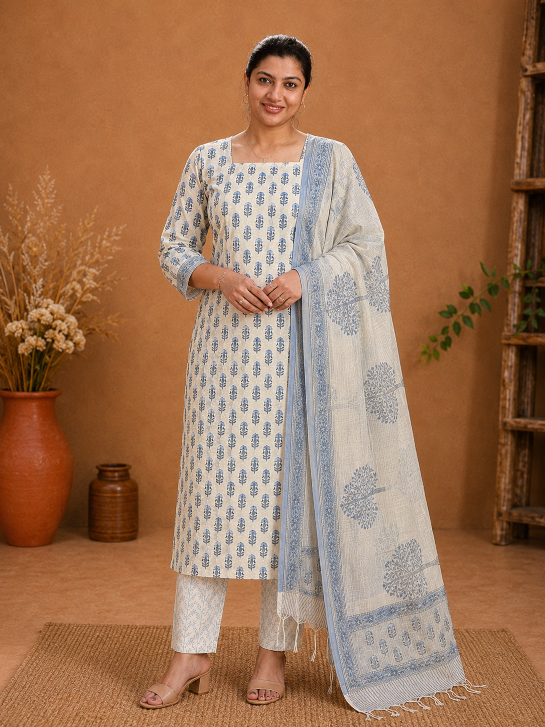 Floral Ptrinted Cotton Salwar Set | MF122