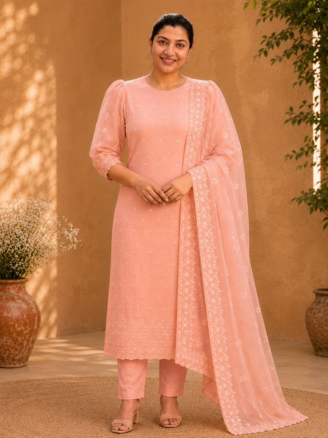 Floral Embroidery Detailed Organza Salwar Set | SP410