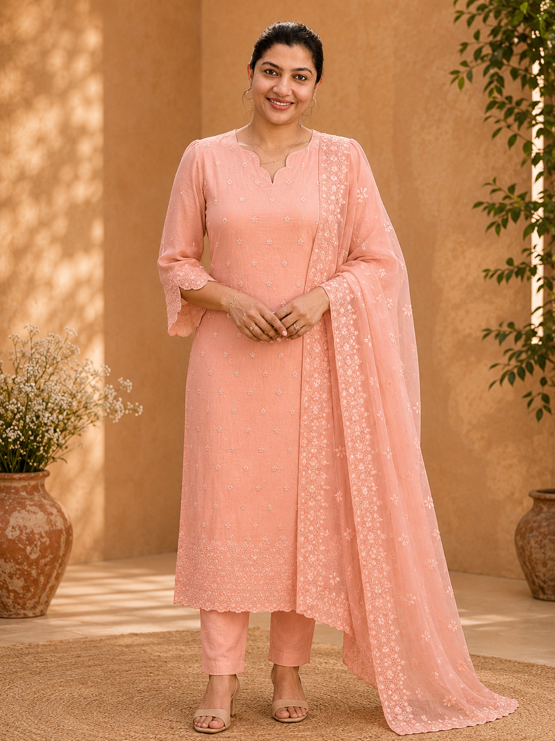 Floral Embroidery Detailed Organza Salwar Set | SP410