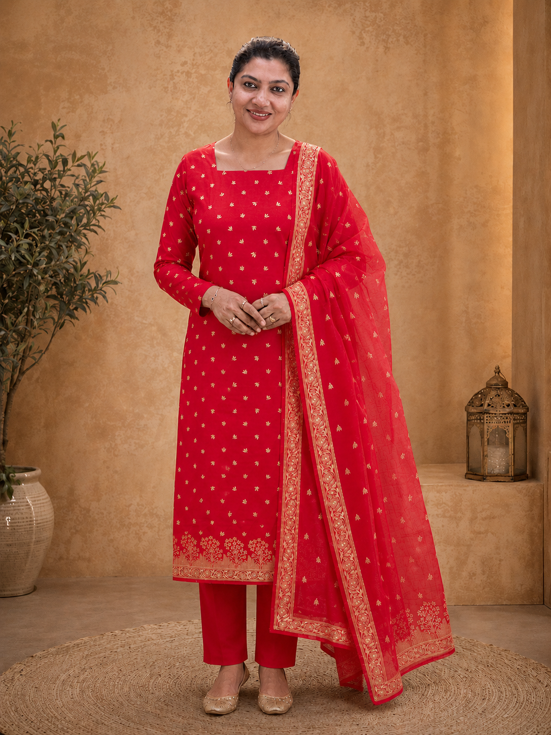 Zari Butta Weaved Banarasi Silk Salwar Set | YNG1202