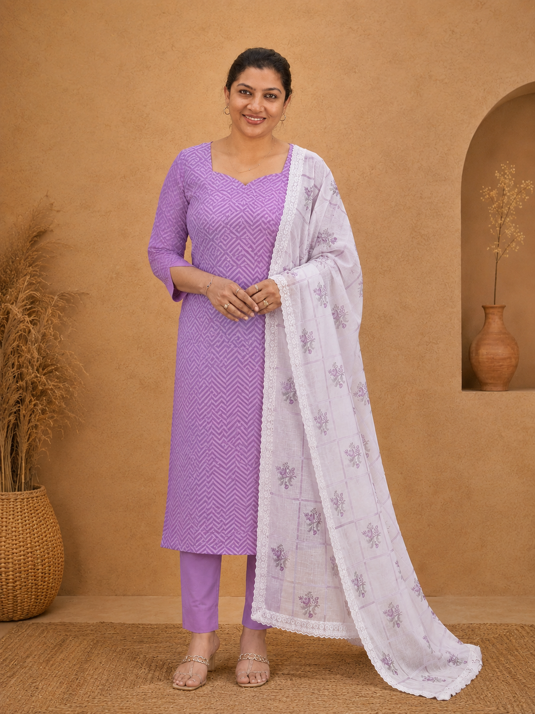 Geometric Printed Cotton Salwar Set |HE286
