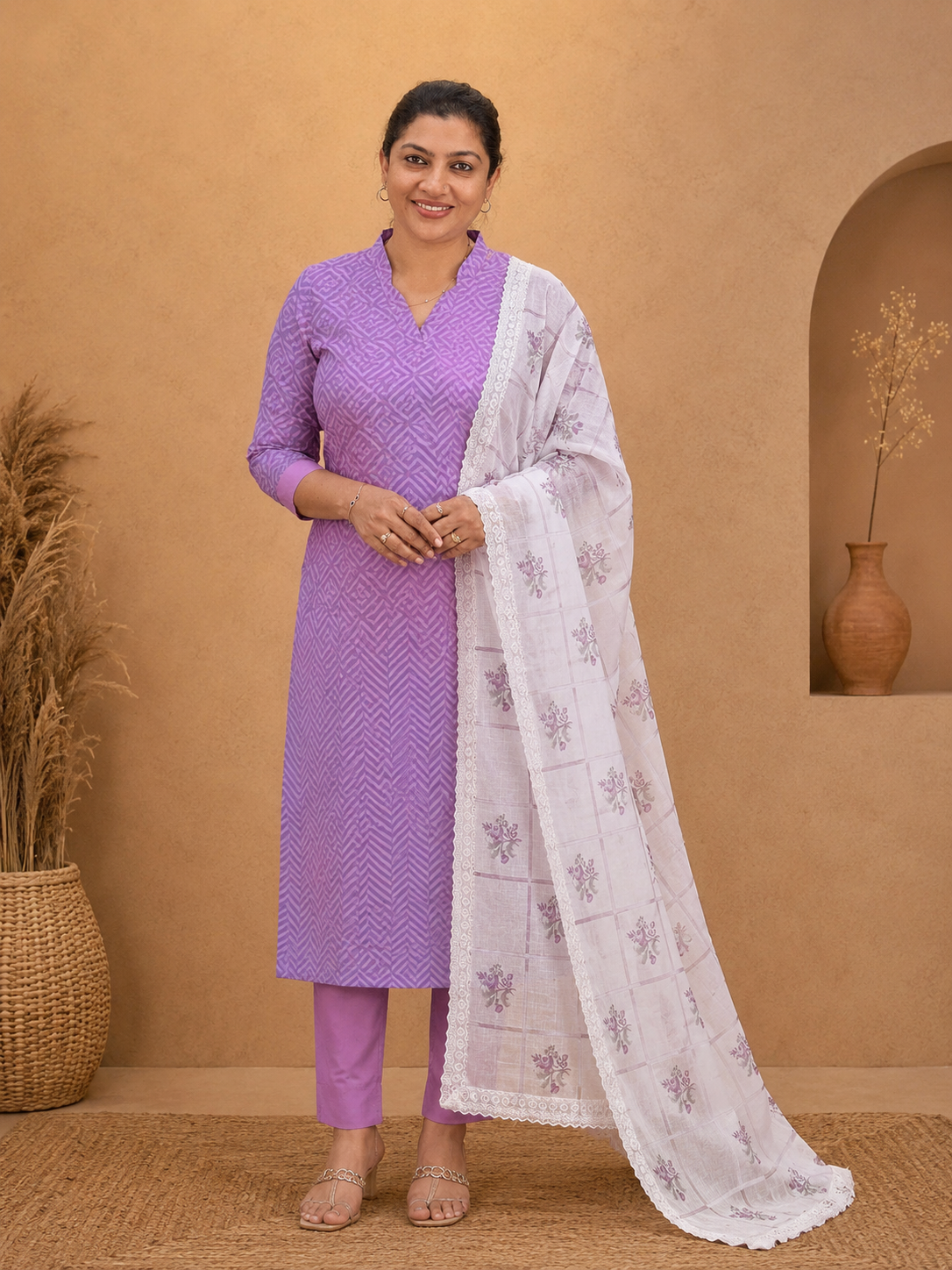 Geometric Printed Cotton Salwar Set |HE286