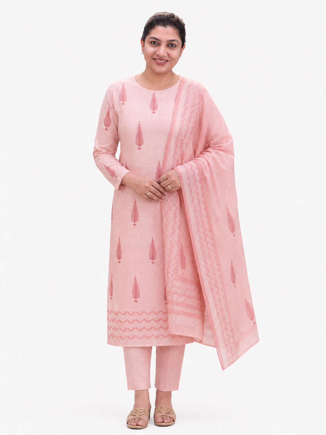 Scattered Buta Detailed Linen Cotton Salwar Set | SSC151