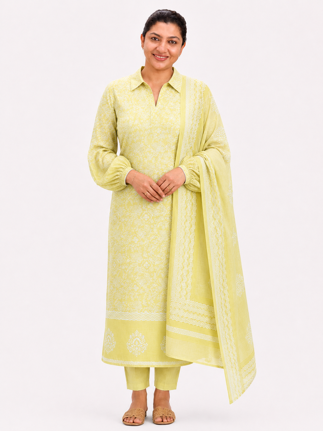 Hand Block Printed Chanderi Finished Salwar Sets | SSC147