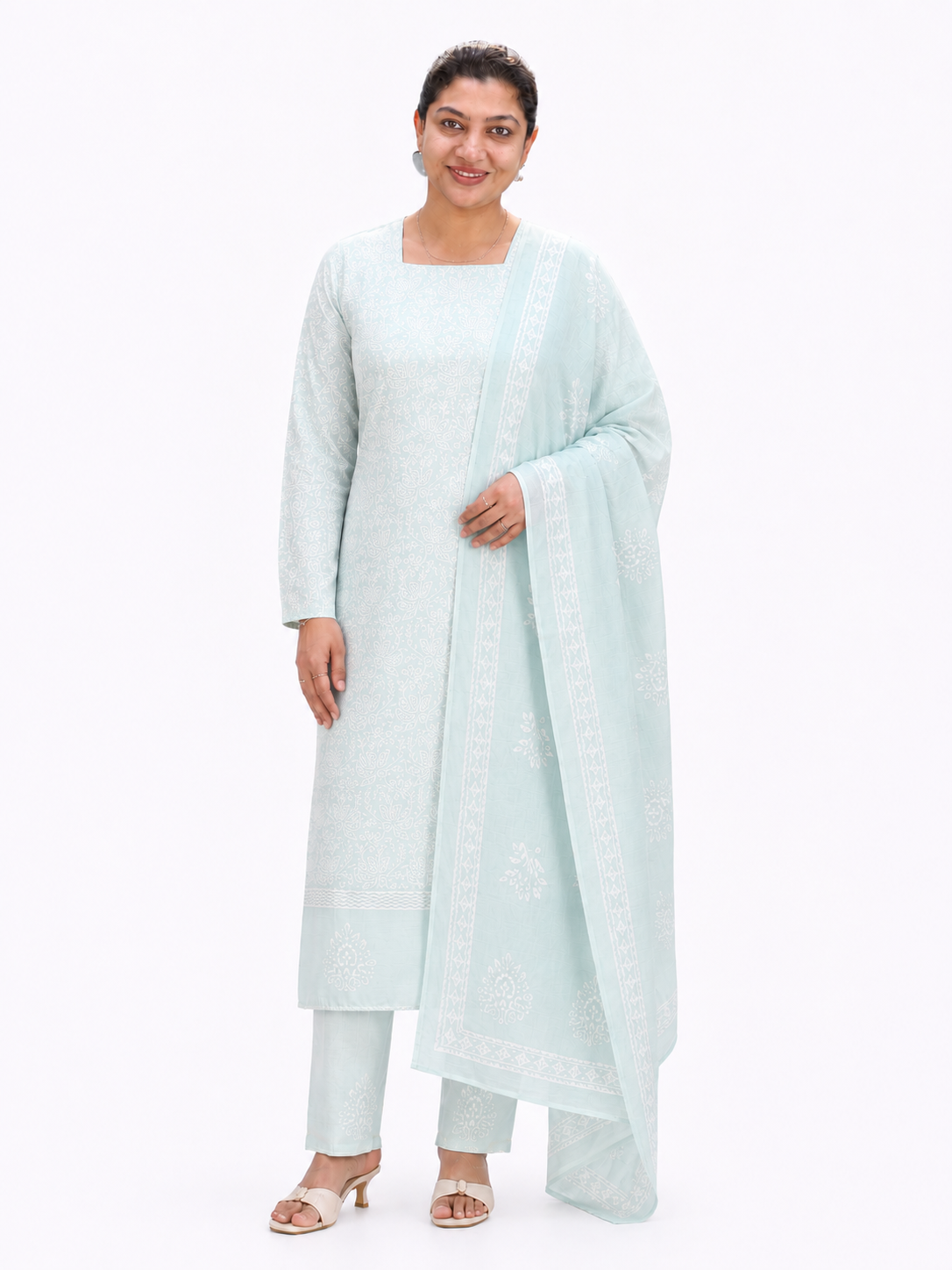 Hand Block Printed Chanderi Finished Salwar Sets | SSC146