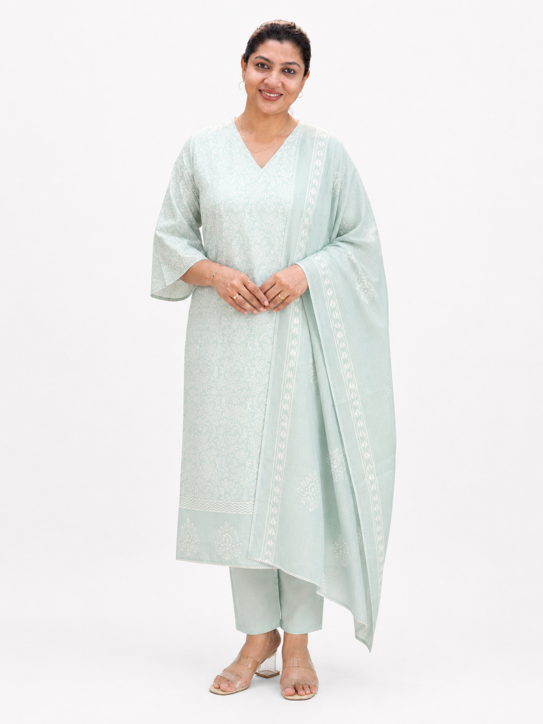 Hand Block Printed Chanderi Finished Salwar Sets | SSC131