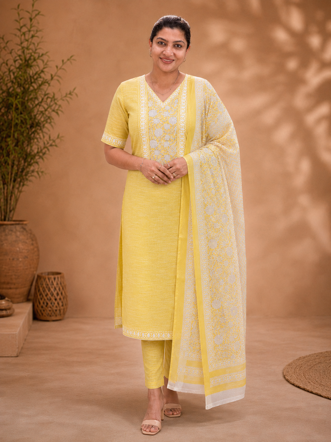 Hand Block Printed Linen Salwar Sets | SSC135