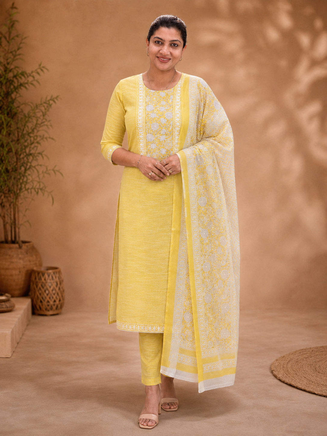 Hand Block Printed Linen Salwar Sets | SSC135