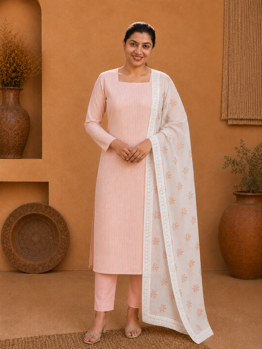Strip Pattern Cotton Salwar Set |HE279