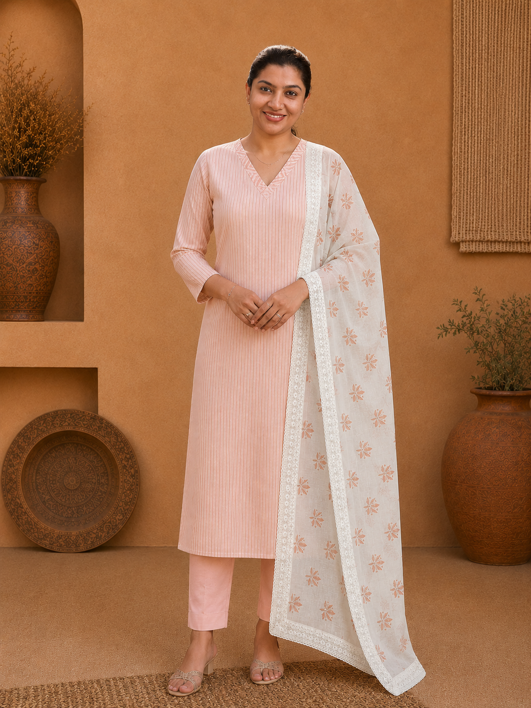 Strip Pattern Cotton Salwar Set |HE279