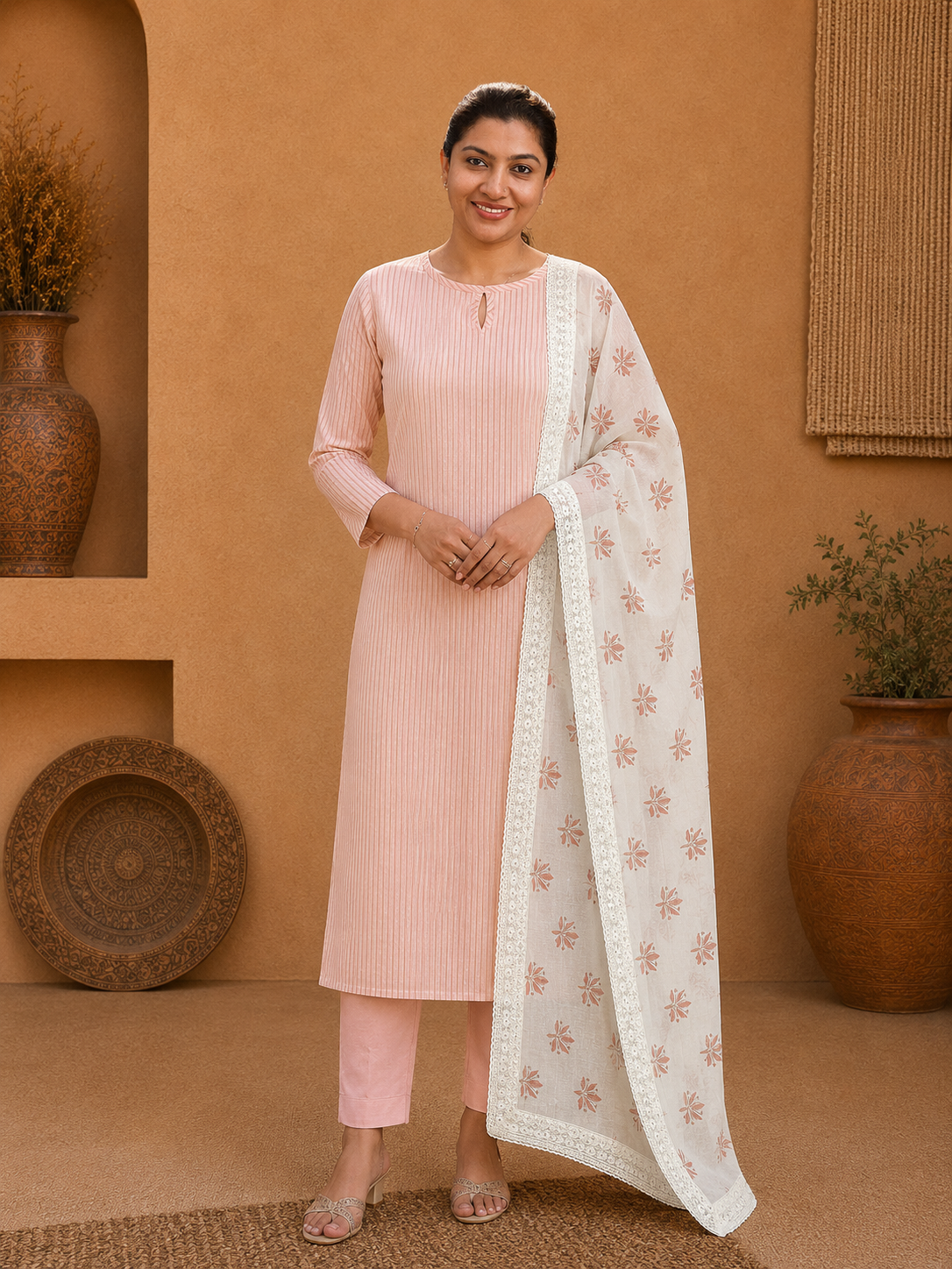 Strip Pattern Cotton Salwar Set |HE279