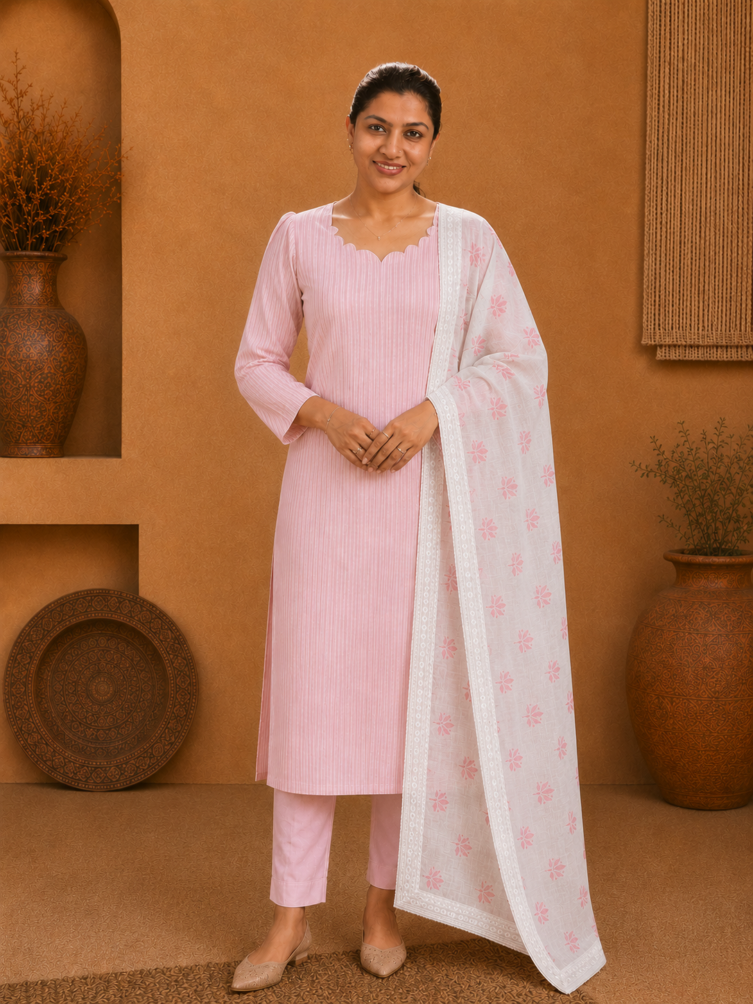 Strip Pattern Cotton Salwar Set |HE282