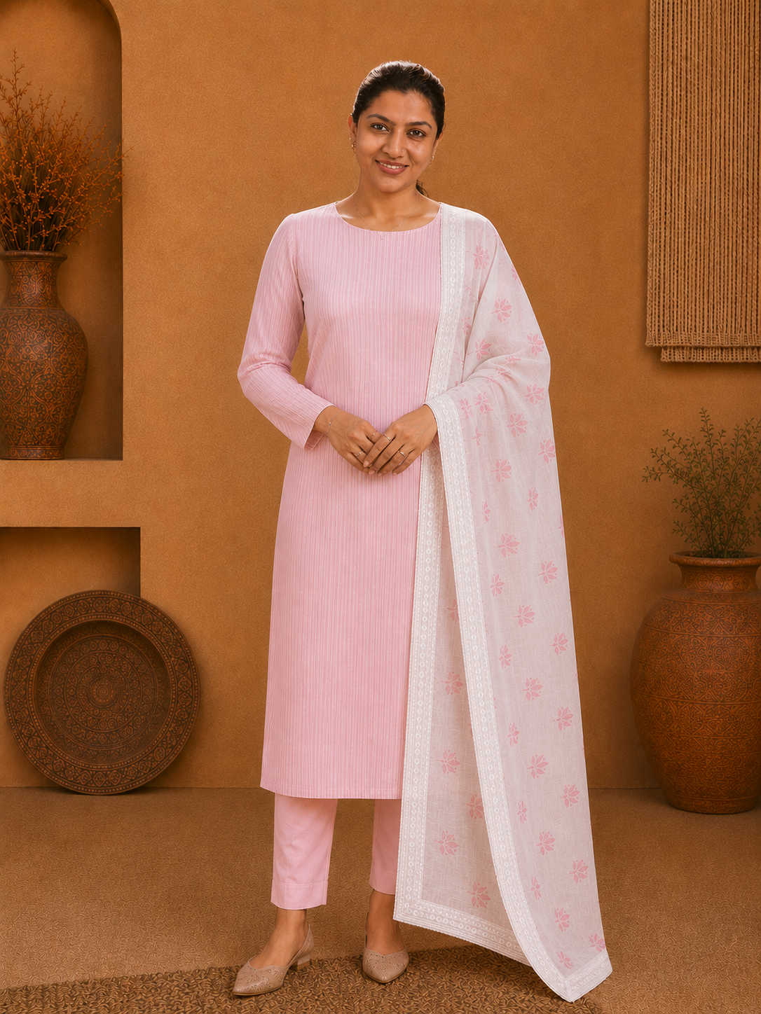 Strip Pattern Cotton Salwar Set |HE282
