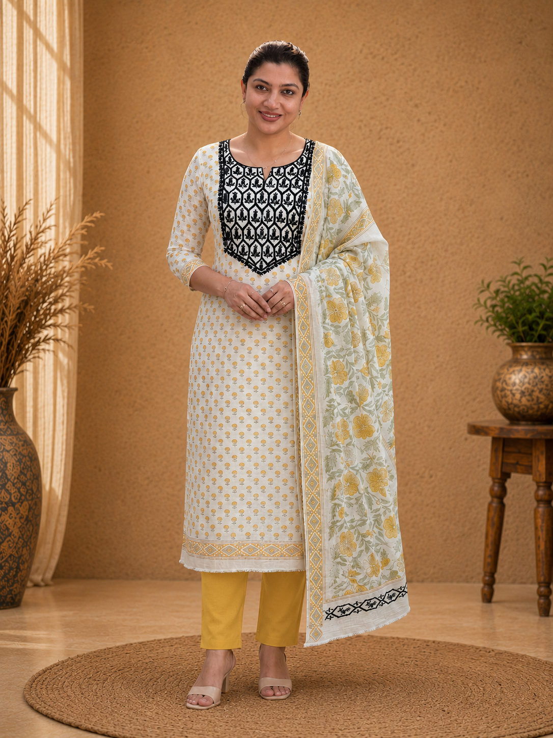 Embroidery Detailed Printed Georgette Salwar Set | HE262