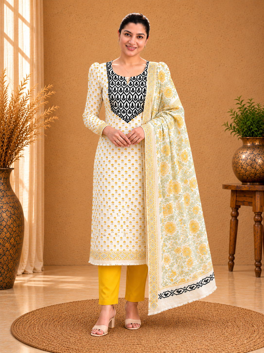 Embroidery Detailed Printed Georgette Salwar Set | HE262
