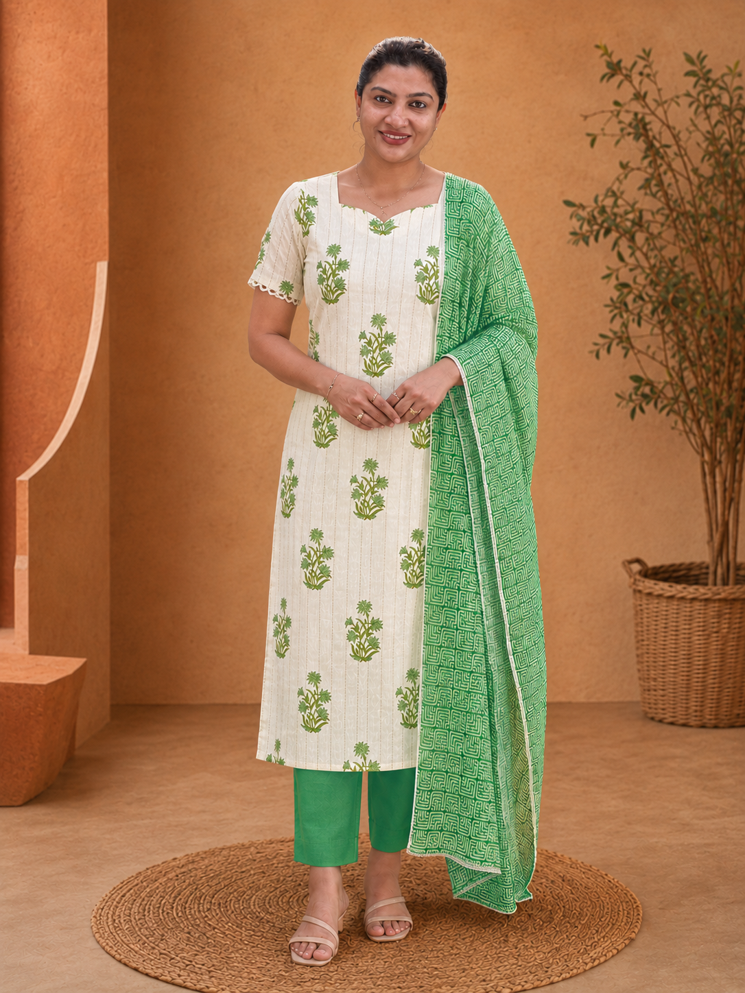 Block Printed Cotton Salwar Set | SSC114