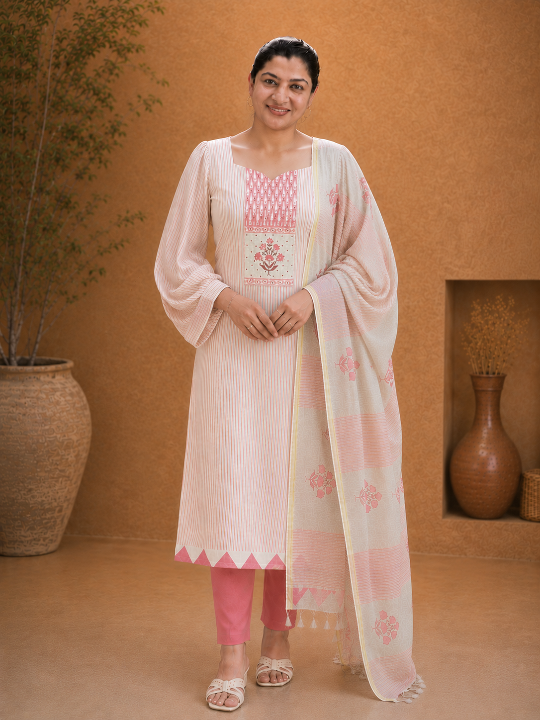 Stripe Pattern Cotton Salwar Set |SSC123
