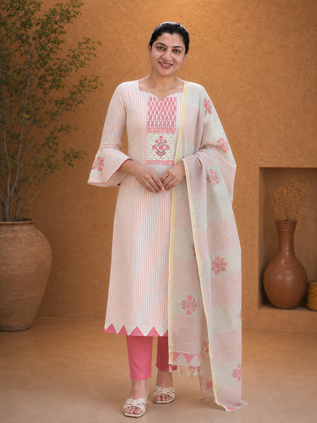 Stripe Pattern Cotton Salwar Set |SSC123