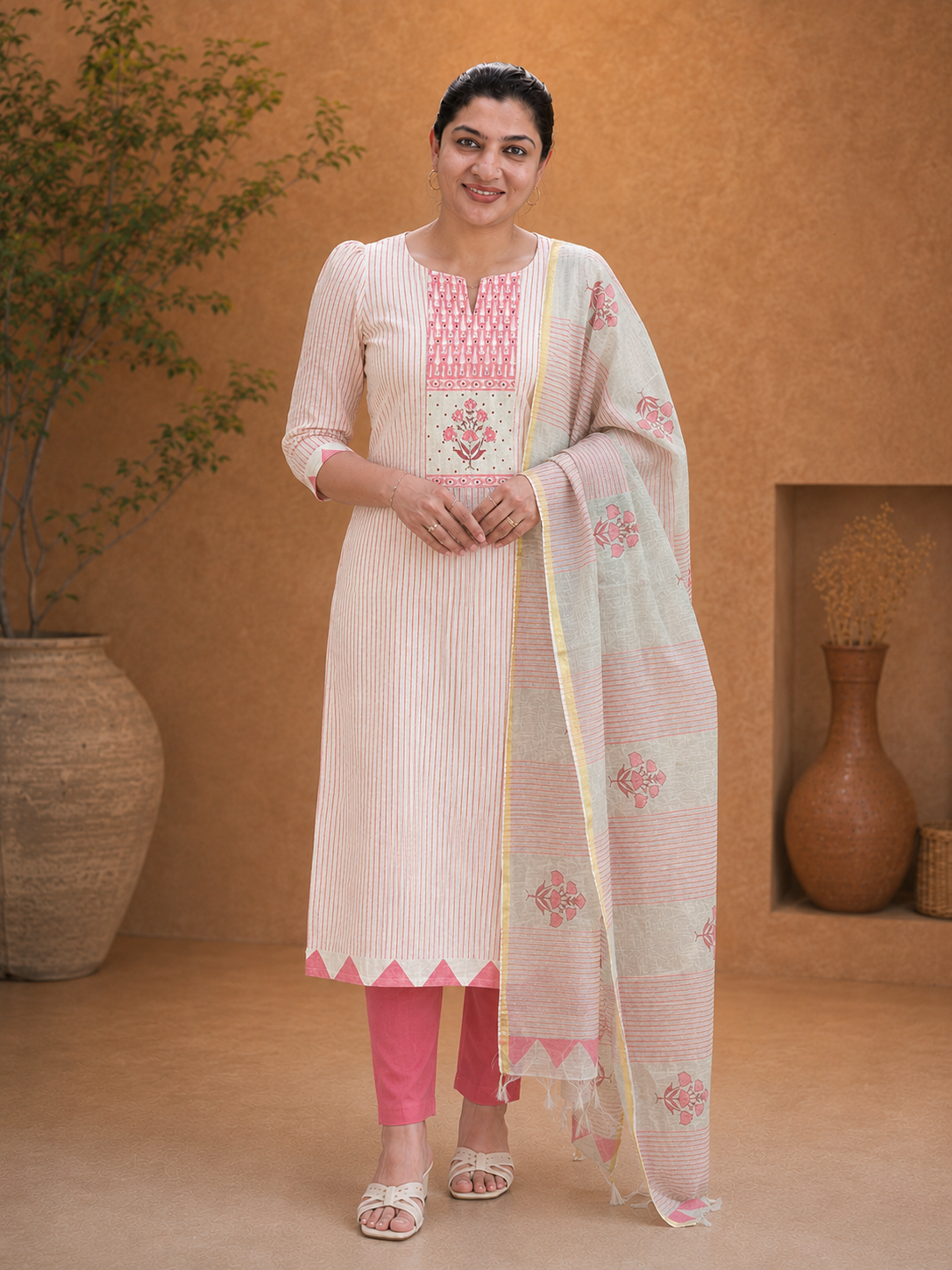 Stripe Pattern Cotton Salwar Set |SSC123