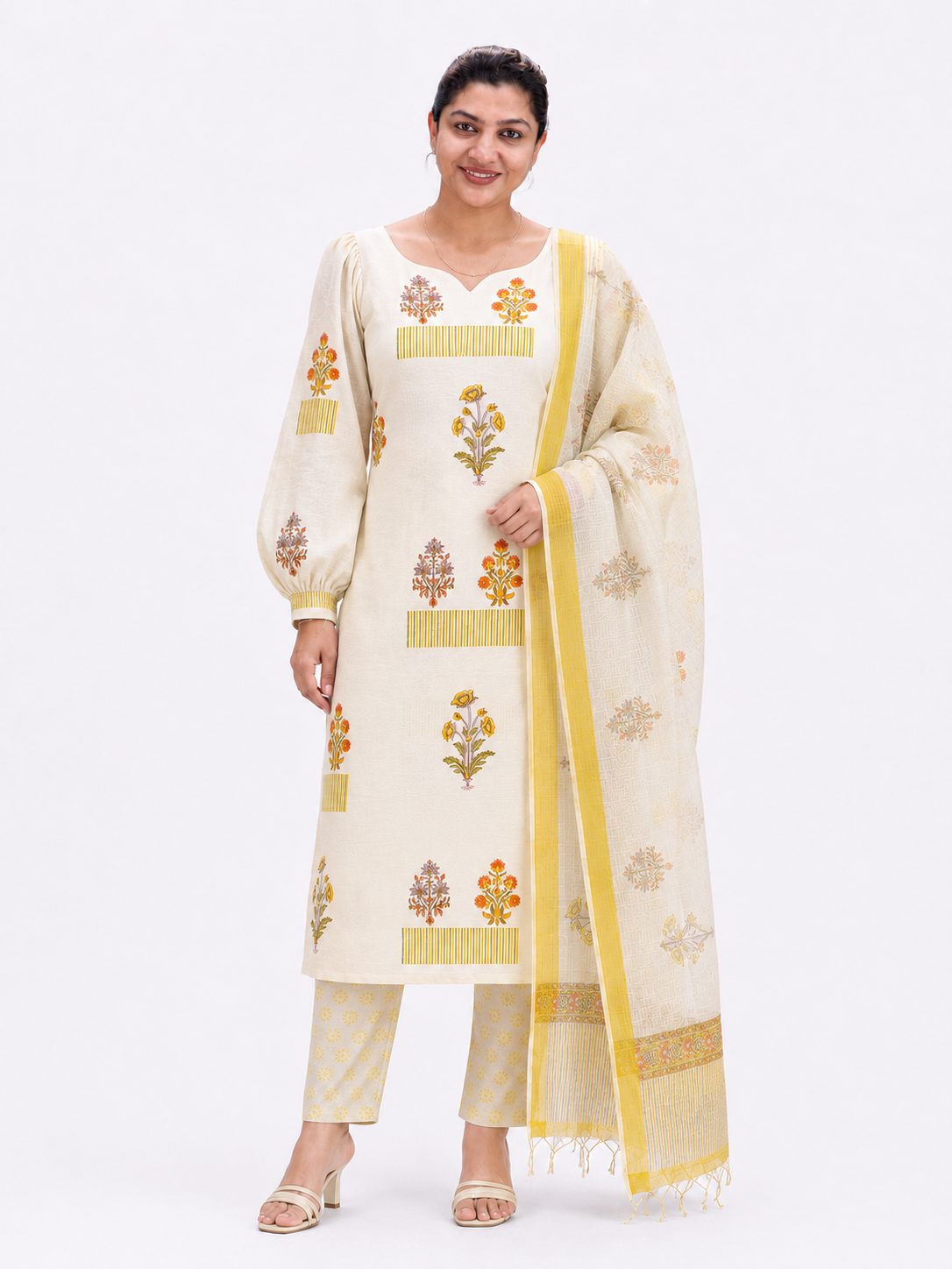 Block Printed Linen Cotton Salwar Set | MF192
