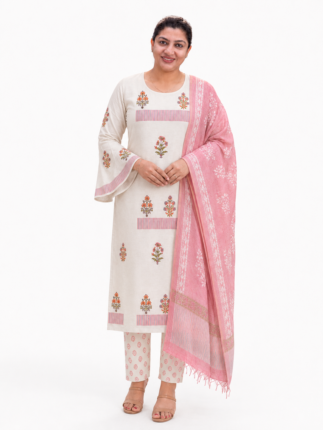 Block Printed Linen Cotton Salwar Set | MF191