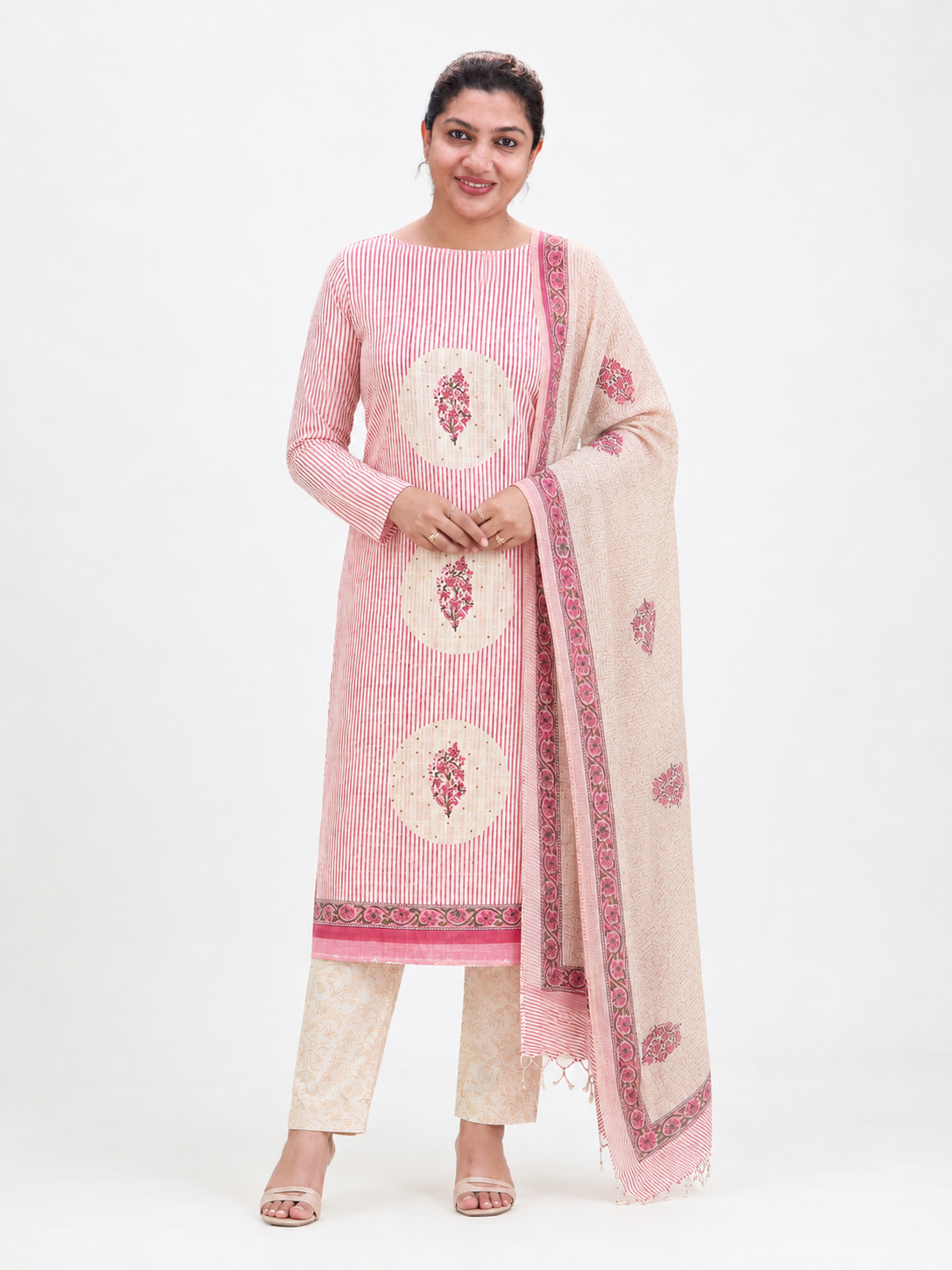 Placement Pattern Block Print Cotton Salwar Set | MF198