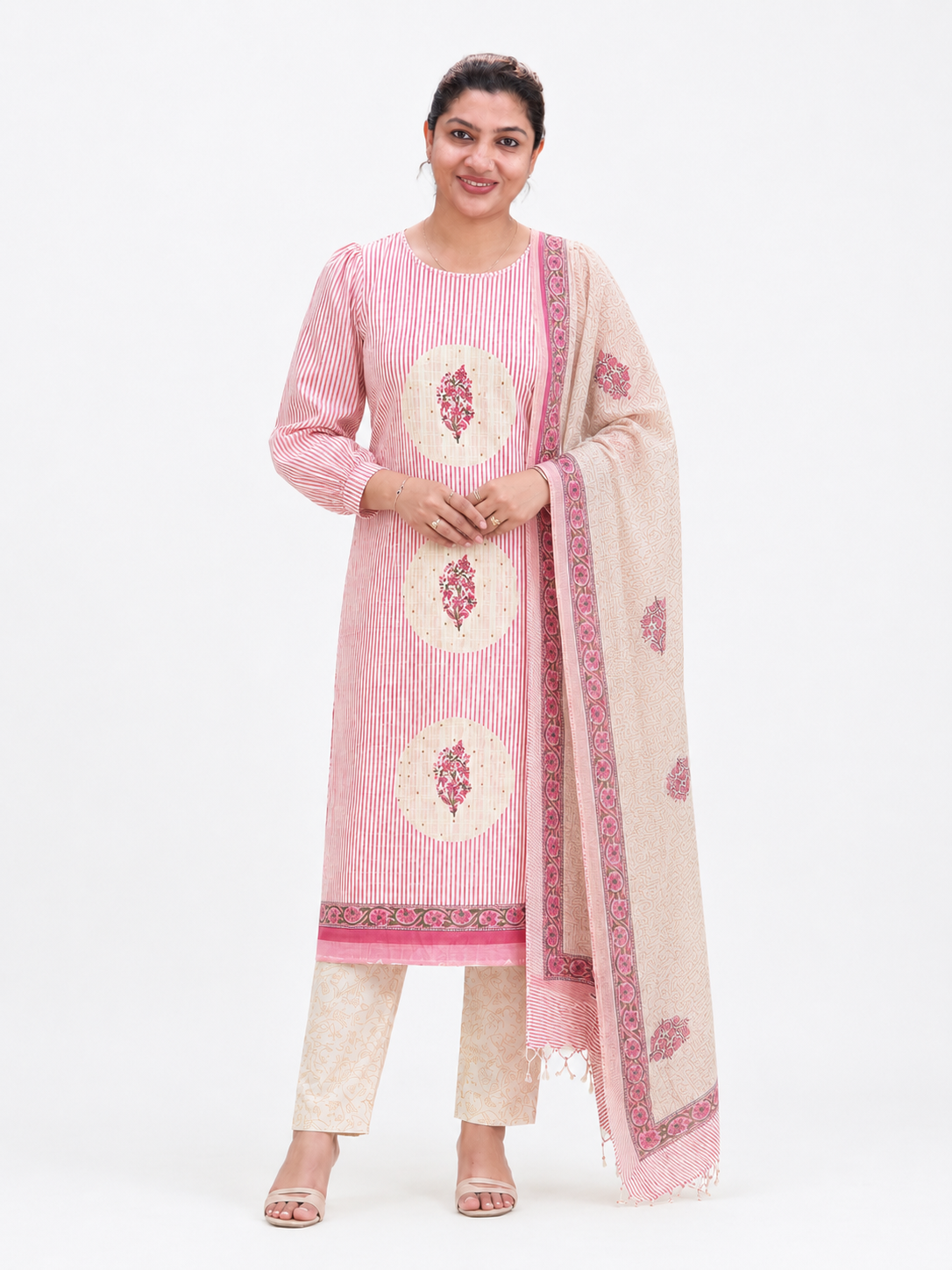 Placement Pattern Block Print Cotton Salwar Set | MF198