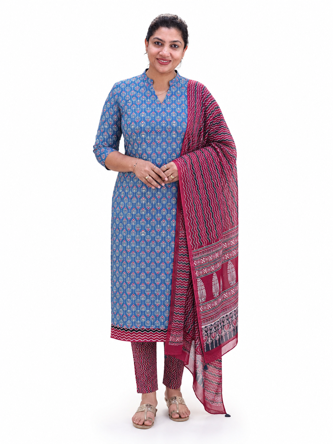 Ajrakh Printed Soft Cotton Salwar Set | MF177
