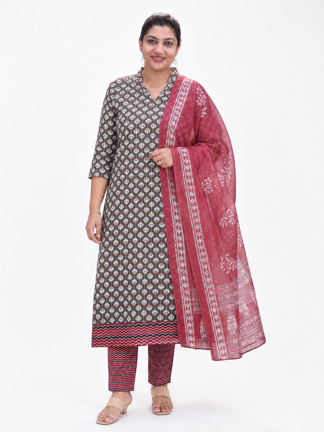 Ajrakh Printed Soft Cotton Salwar Set | MF176