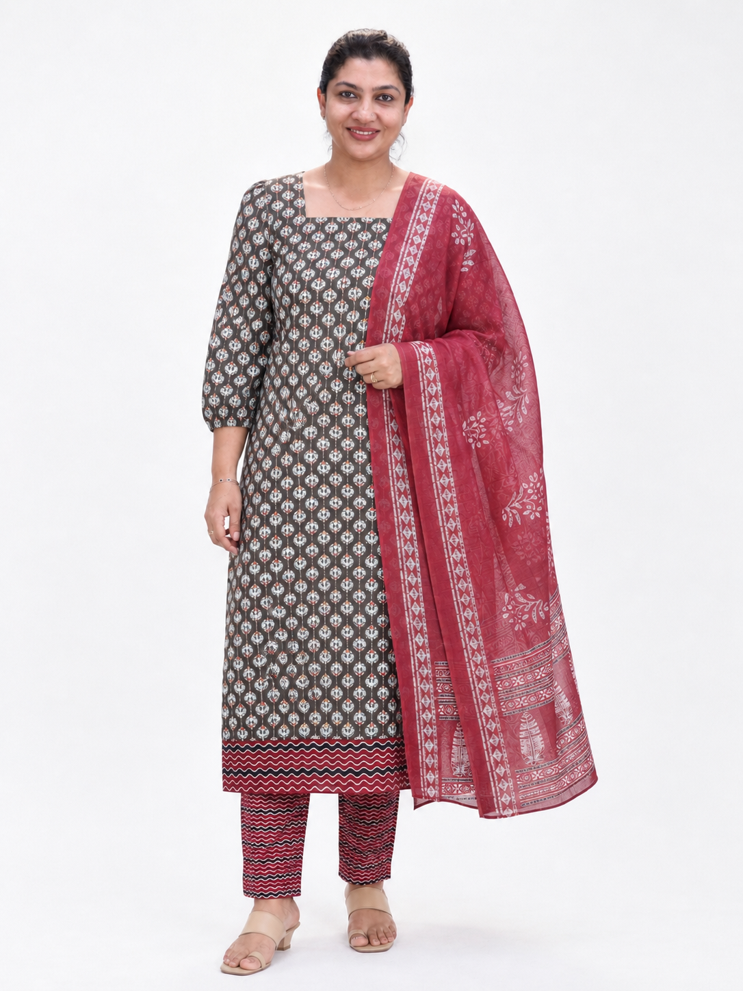 Ajrakh Printed Soft Cotton Salwar Set | MF176