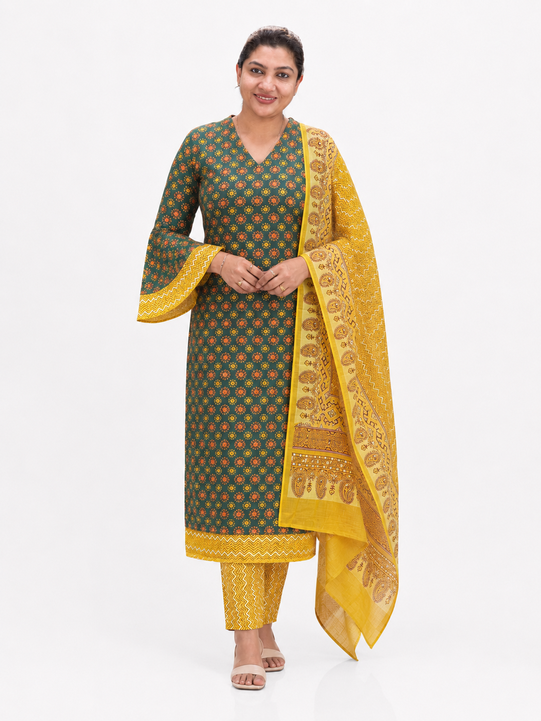 Ajrakh Printed Soft Cotton Salwar Set | MF173