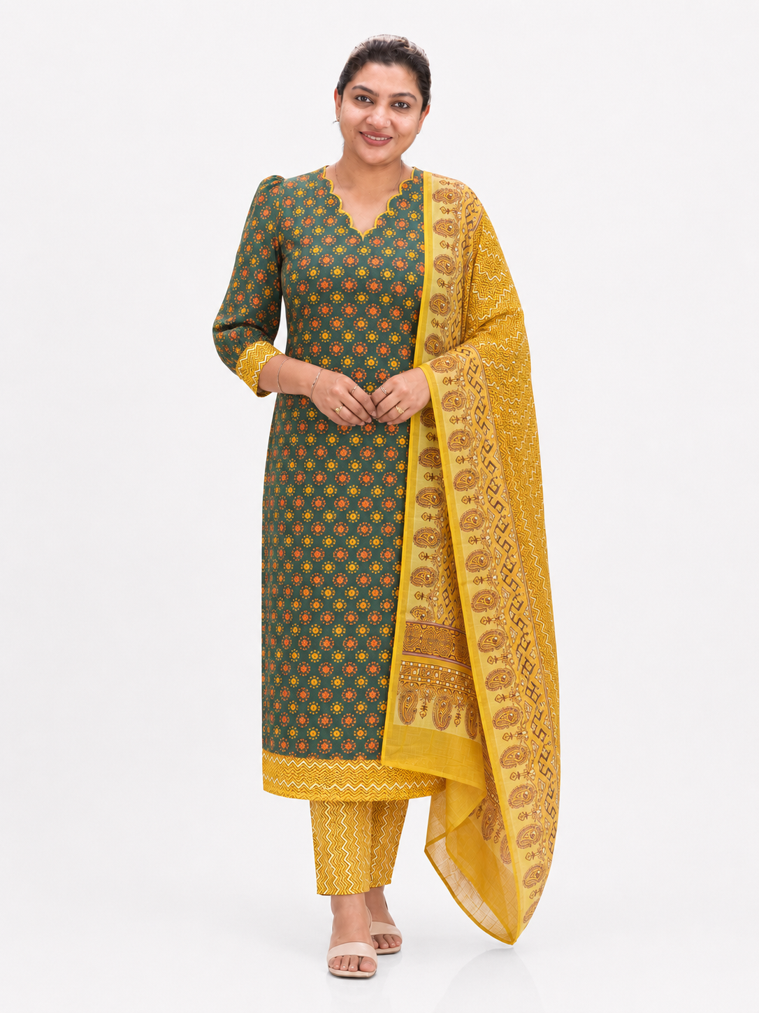 Ajrakh Printed Soft Cotton Salwar Set | MF173
