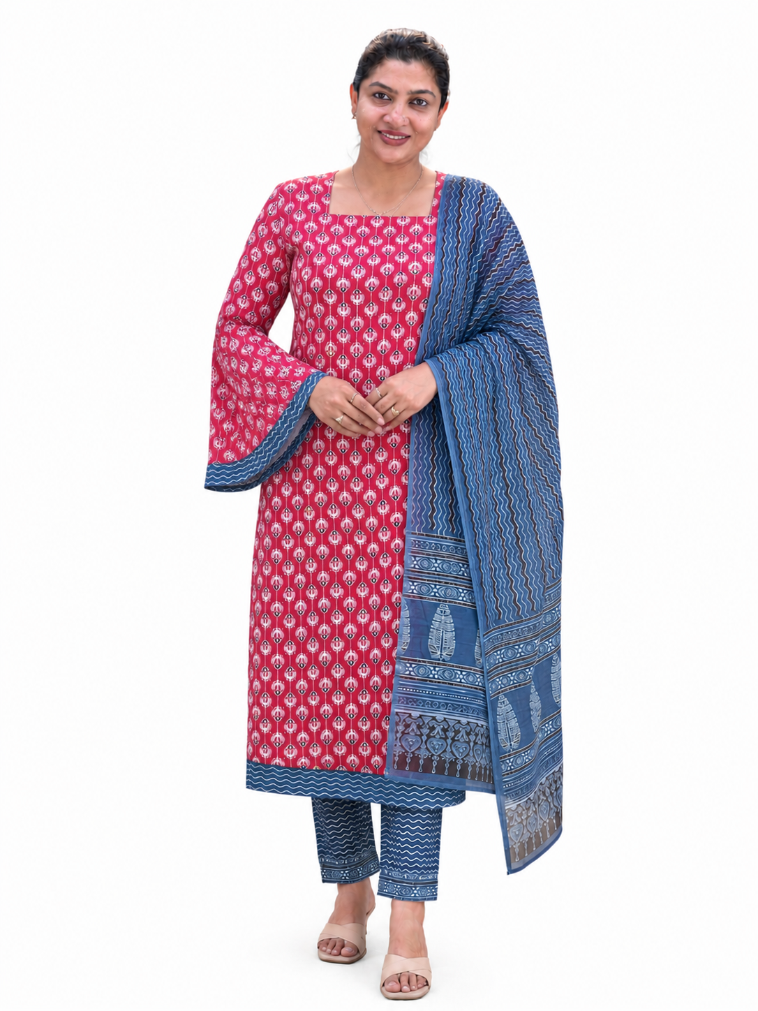 Ajrakh Printed Soft Cotton Salwar Set | MF175