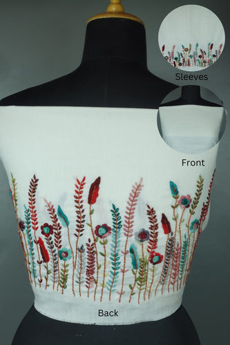 Hand Embroidery Cotton Blouse Material | OS404