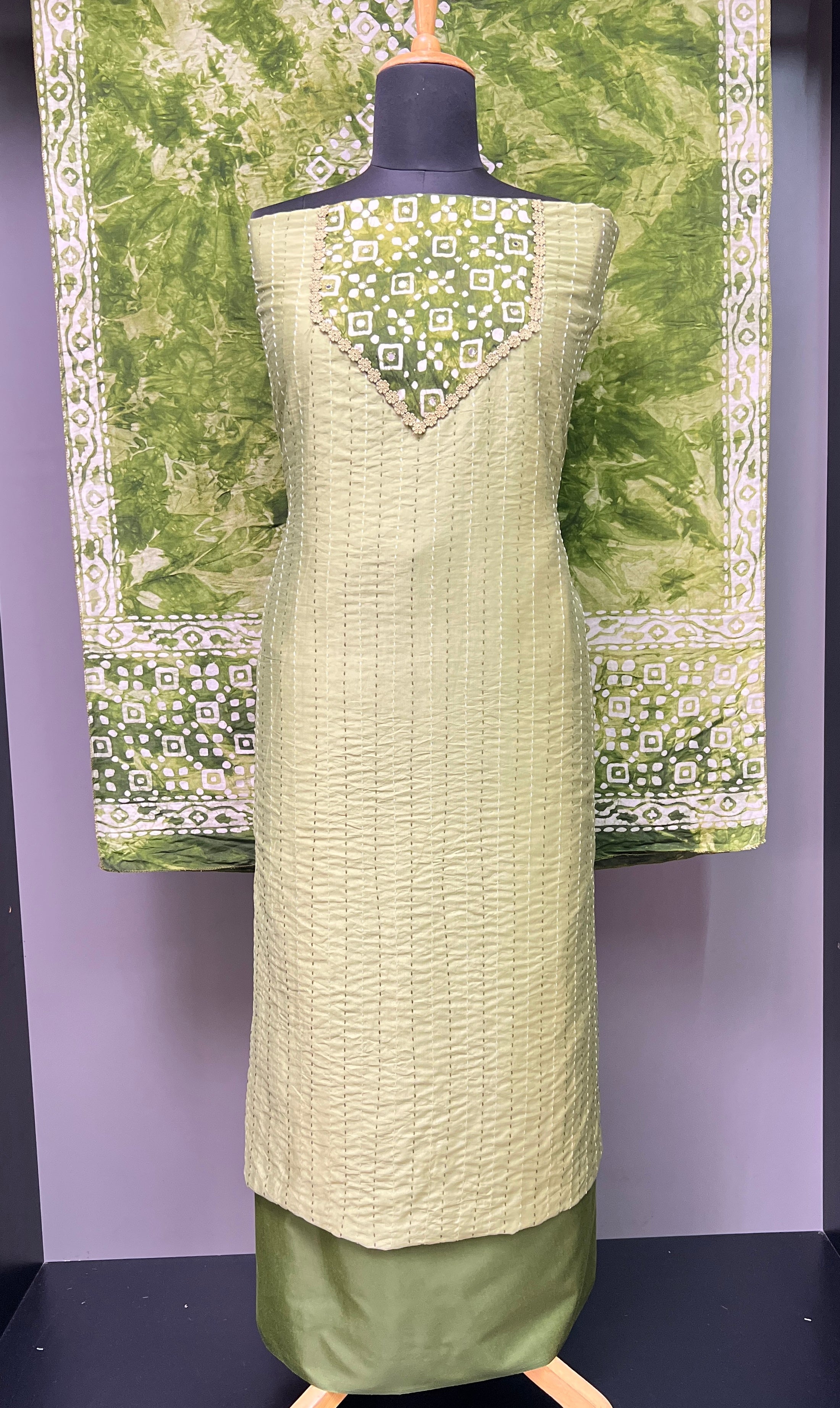 Batik Printed Chanderi Finish Salwar Set | SD106
