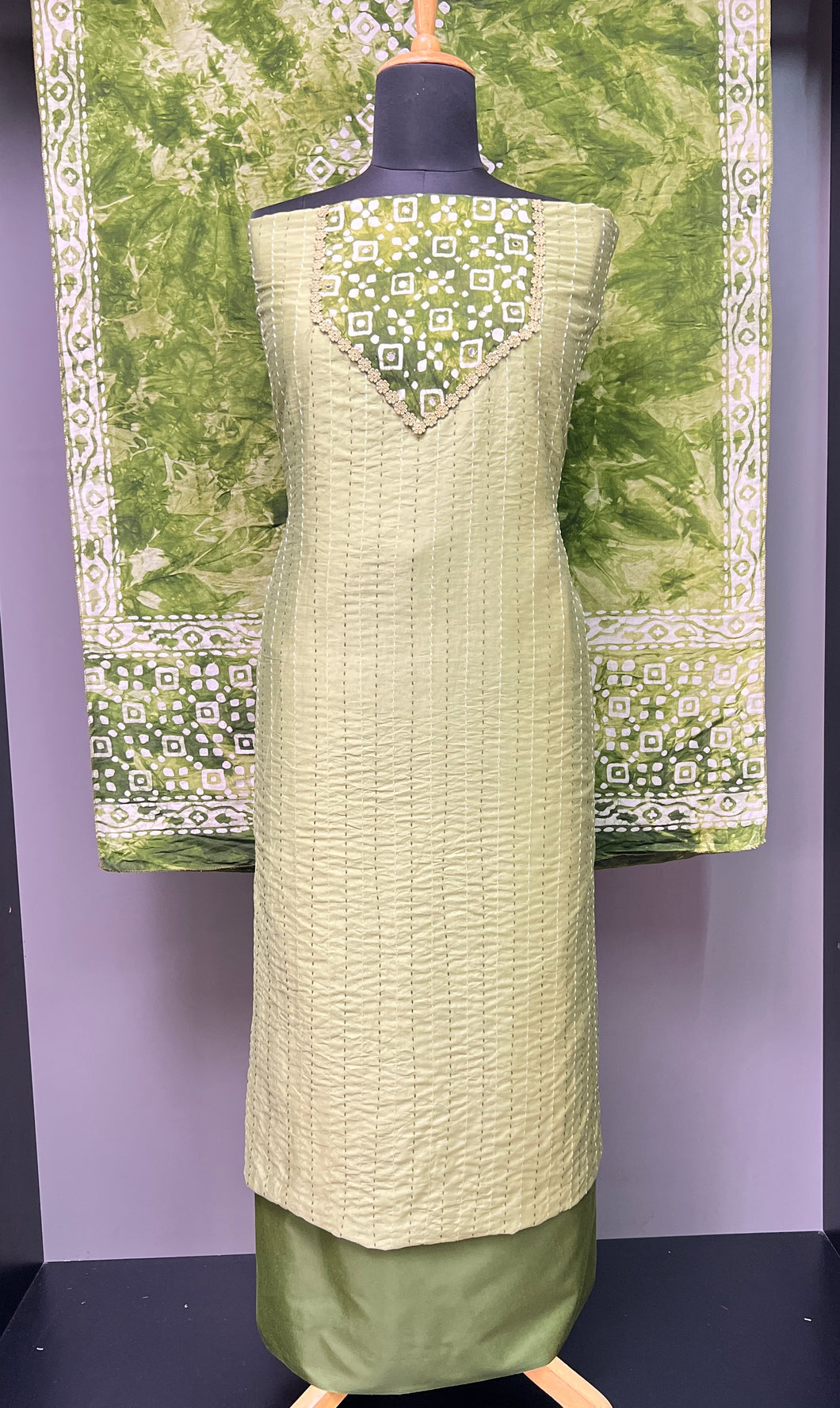 Batik Printed Chanderi Finish Salwar Set | SD106